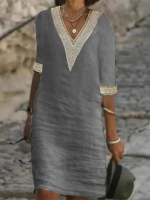 Elegant Ombre Leaf Eyelet Strap Maxi Dress for Women - Image 4