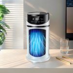 Portable Folding Laptop Table with USB Light, Fan, and Cup Holder - 15.75" x 23.62" - Image 2